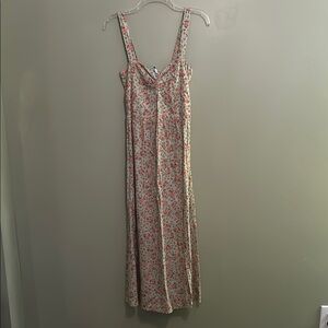 NWT Stradivarius Women’s Green & Pink Floral Dress Size S